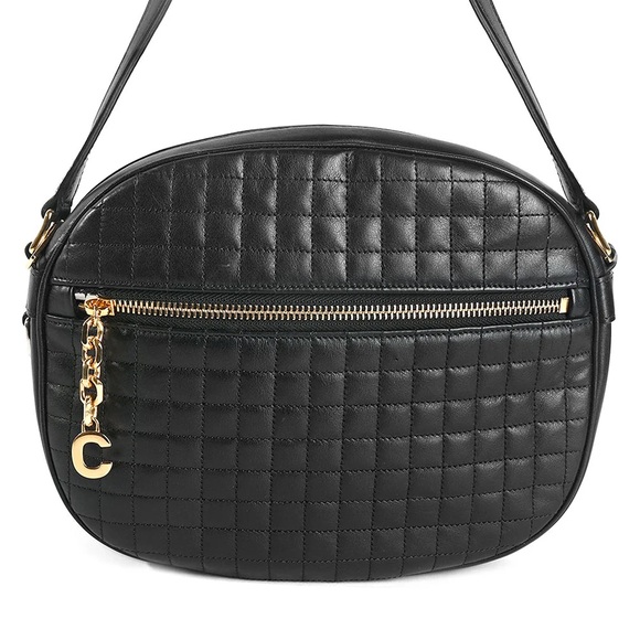 CELINE SMALL C CHARM BLACK LEATHER CROSSBODY BAG - Picture 1 of 5